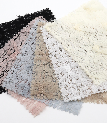 【25SS-380】チュールリボン付きレース　/0.5ｙあたり = ～1005円