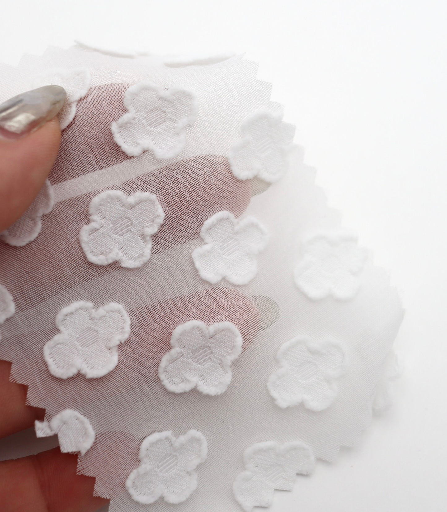 【25SS-372】立体プチフラワージャガードシフォン　/0.5ｙあたり = ～775円