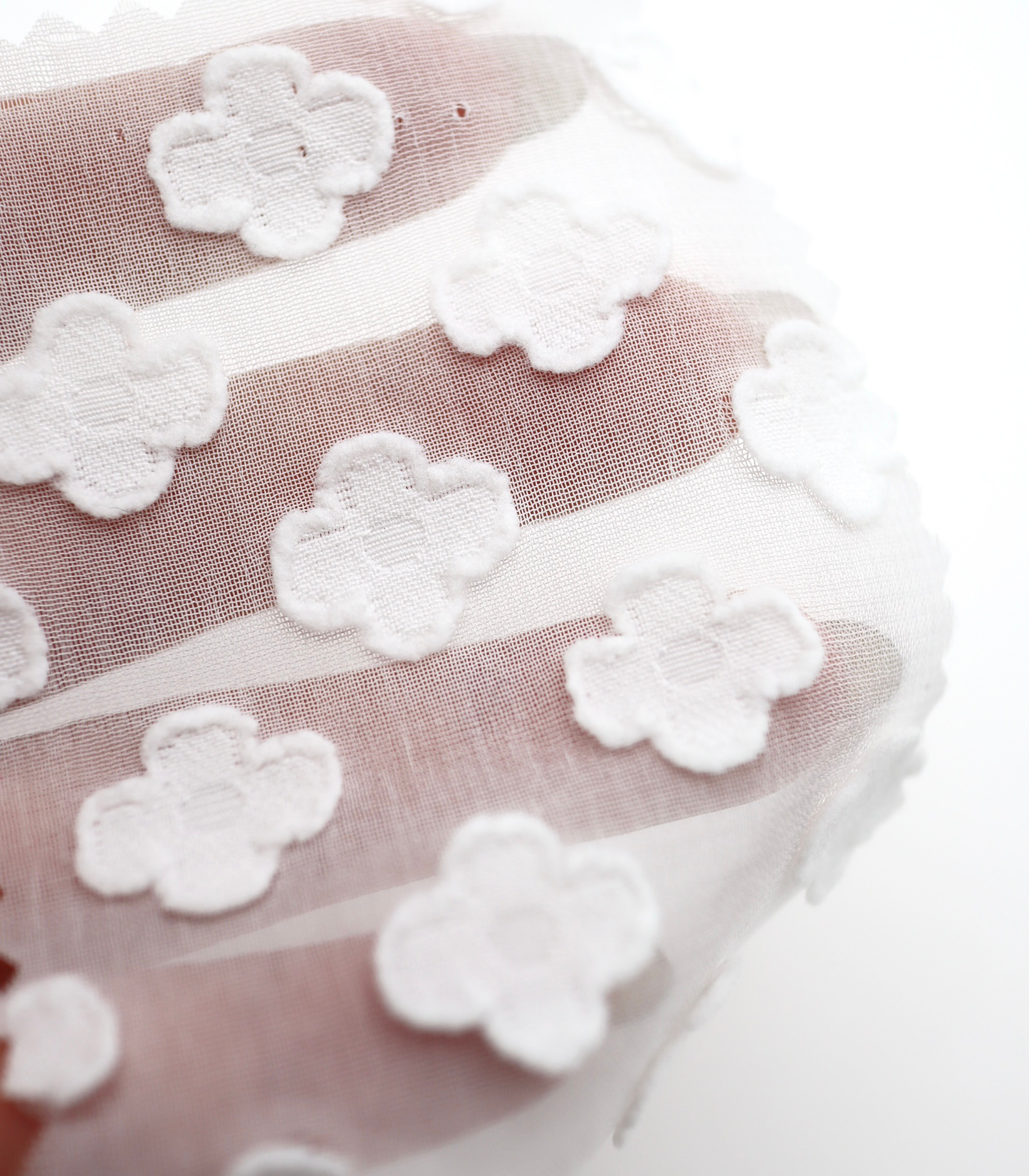 【25SS-372】立体プチフラワージャガードシフォン　/0.5ｙあたり = ～775円