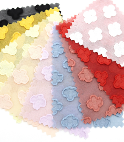 【25SS-372】立体プチフラワージャガードシフォン　/0.5ｙあたり = ～775円