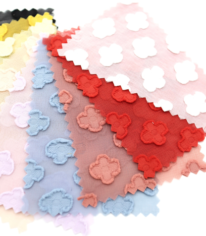 【25SS-372】立体プチフラワージャガードシフォン　/0.5ｙあたり = ～775円