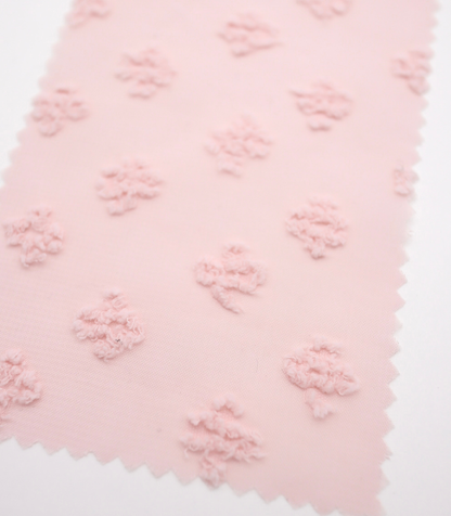 【25SS-377】フリンジフラワージャガードシフォン　/0.5ｙあたり = ～620円