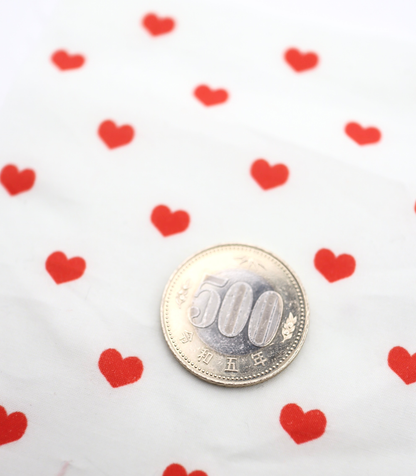 【25SS-049】プチハートプリント綿ローン　/0.5ｙあたり=～725円