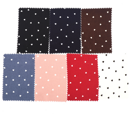 【25SS-048】プチハートプリントポリエステルデシン　/0.5ｙあたり=～765円