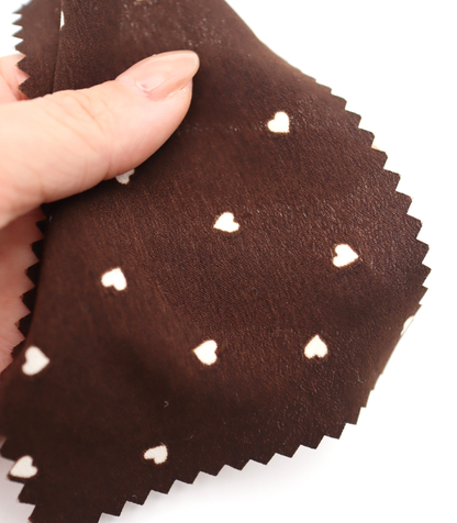 【25SS-048】プチハートプリントポリエステルデシン　/0.5ｙあたり=～765円