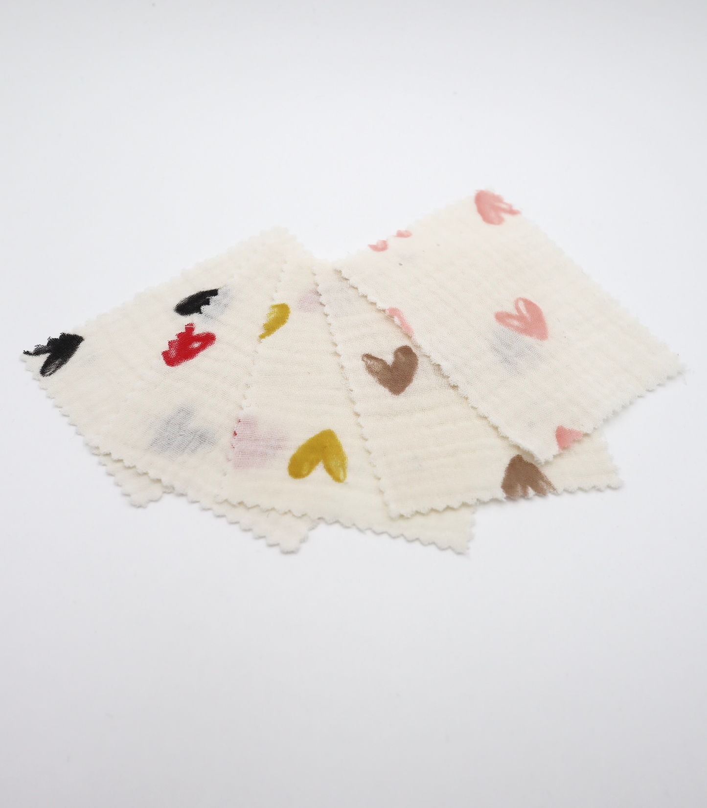 【25SS-038】スケッチ風ハートプリントダブルガーゼ　/0.5ｙあたり=～700円