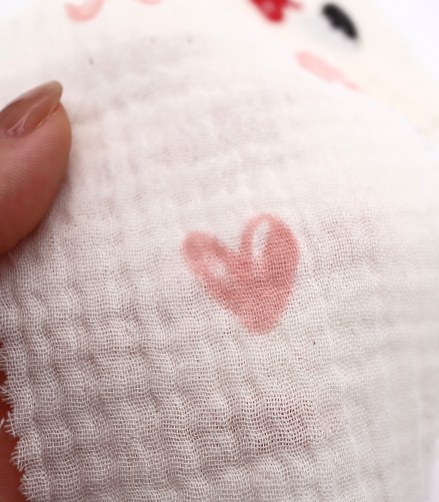 【25SS-038】スケッチ風ハートプリントダブルガーゼ　/0.5ｙあたり=～700円