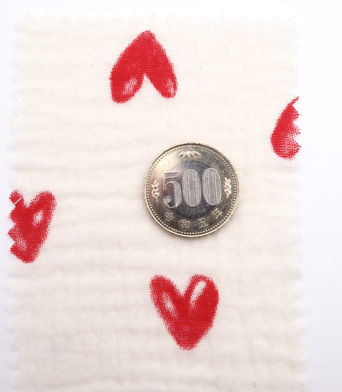 【25SS-038】スケッチ風ハートプリントダブルガーゼ　/0.5ｙあたり=～700円