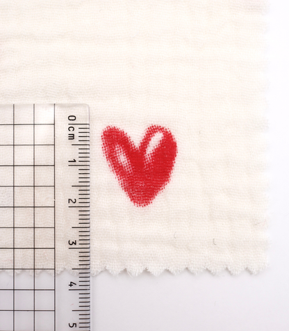 【25SS-038】スケッチ風ハートプリントダブルガーゼ　/0.5ｙあたり=～700円