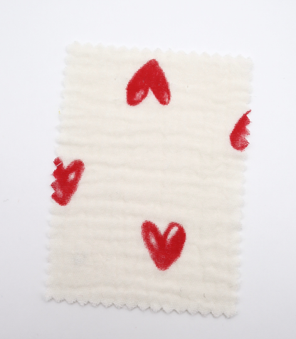 【25SS-038】スケッチ風ハートプリントダブルガーゼ　/0.5ｙあたり=～700円