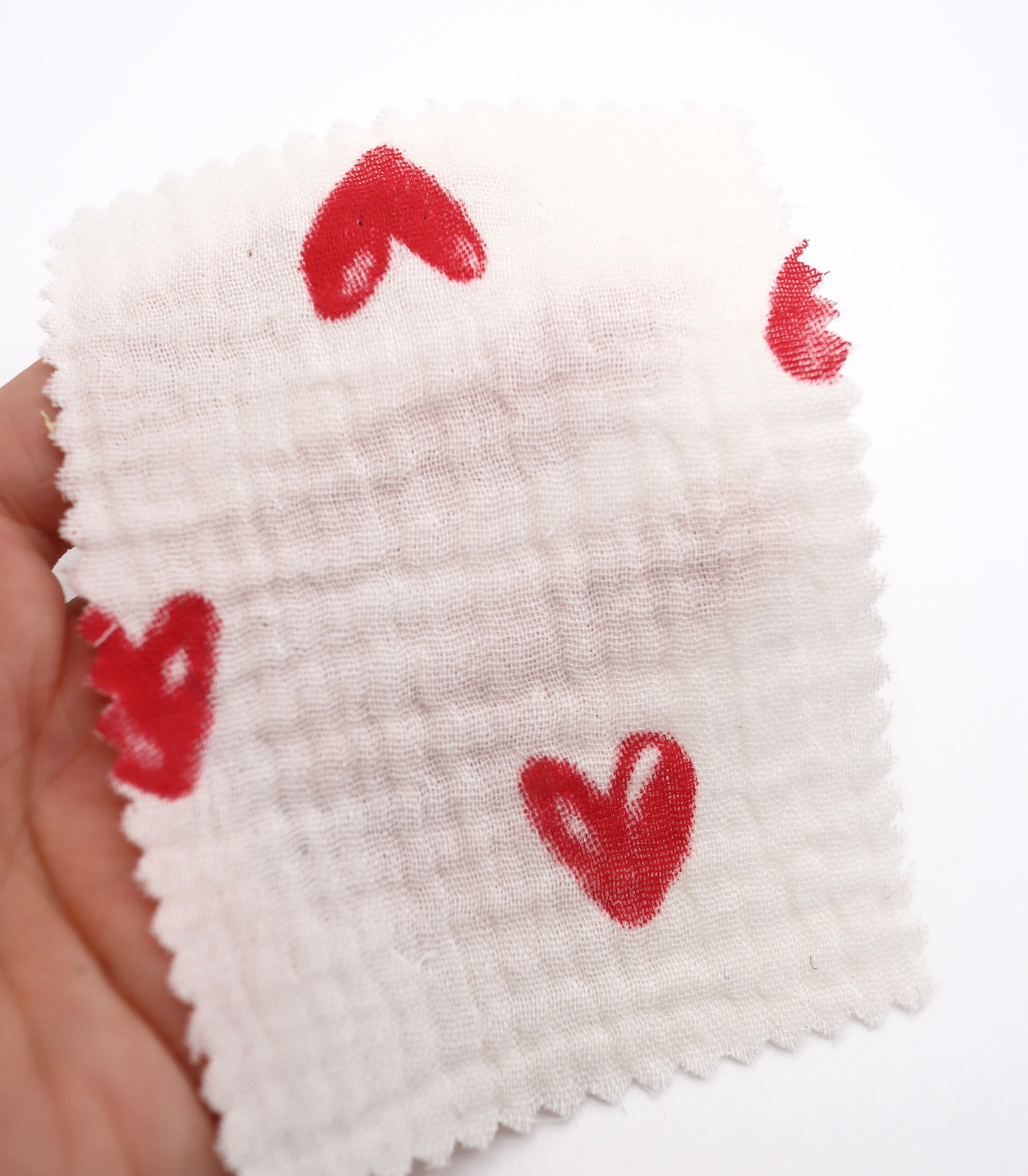 【25SS-038】スケッチ風ハートプリントダブルガーゼ　/0.5ｙあたり=～700円