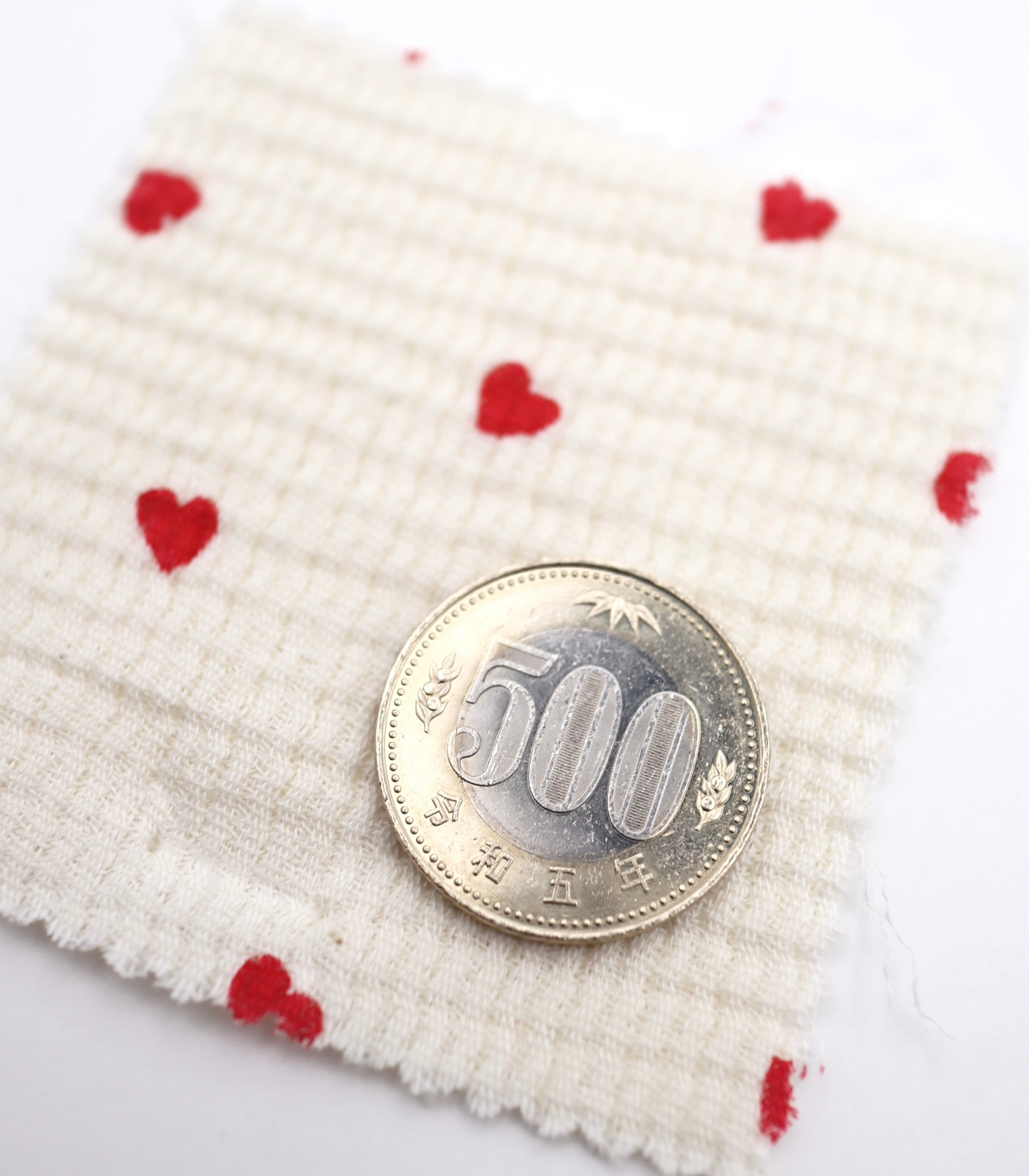 【25SS-039】ハートプリントしぼありダブルガーゼ　/0.5ｙあたり=～940円