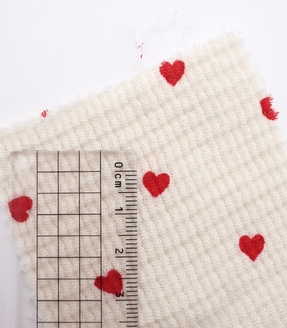 【25SS-039】ハートプリントしぼありダブルガーゼ　/0.5ｙあたり=～940円