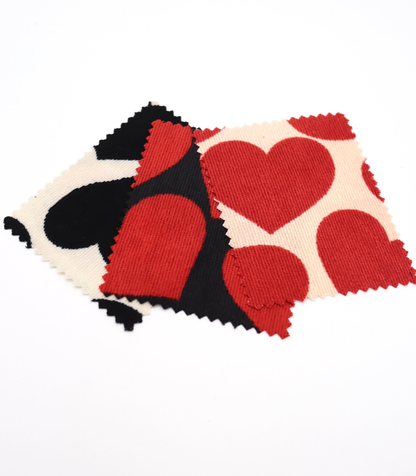 【25SS-018】ビッグハートプリントストレッチコーデュロイ　/0.5ｙあたり=～695円