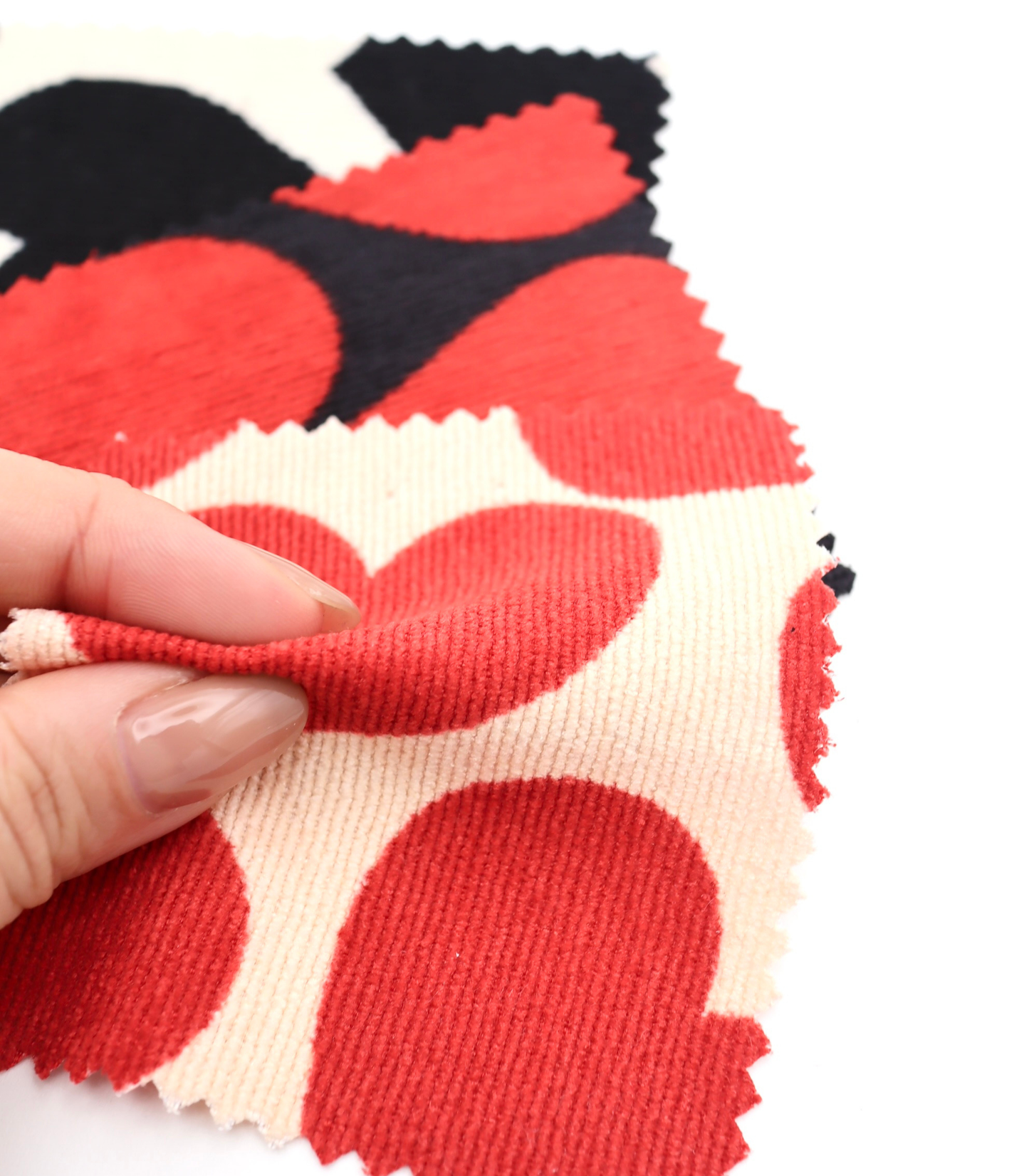 【25SS-018】ビッグハートプリントストレッチコーデュロイ　/0.5ｙあたり=～695円