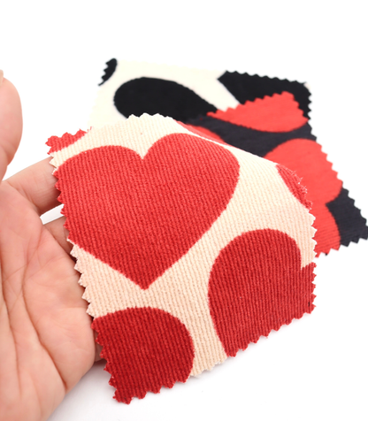 【25SS-018】ビッグハートプリントストレッチコーデュロイ　/0.5ｙあたり=～695円