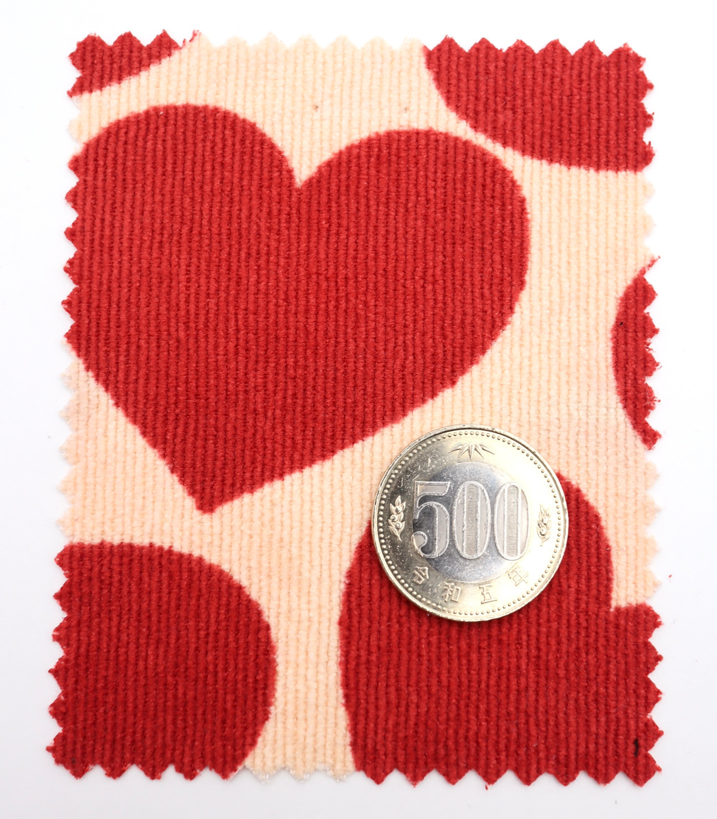 【25SS-018】ビッグハートプリントストレッチコーデュロイ　/0.5ｙあたり=～695円