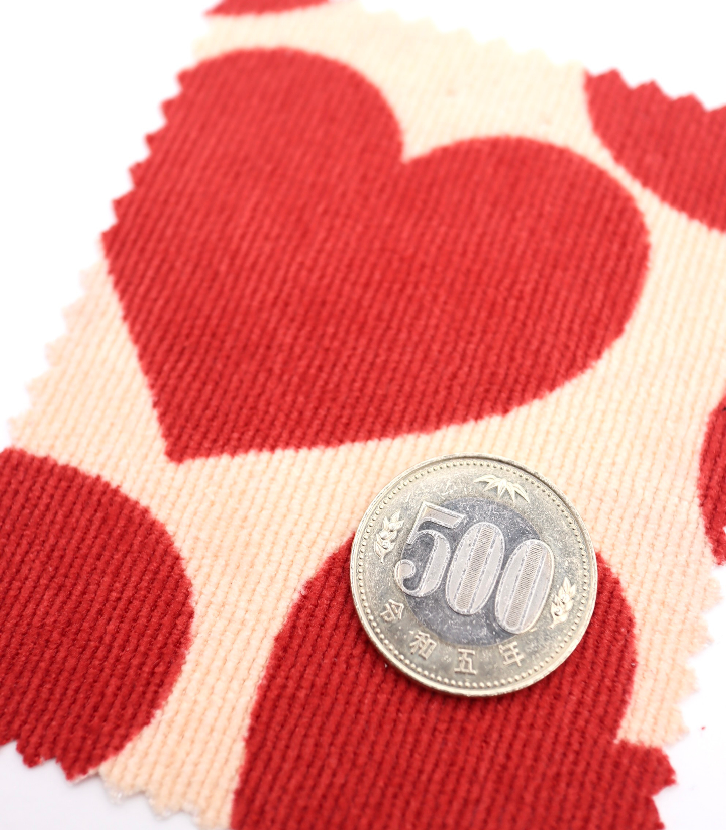 【25SS-018】ビッグハートプリントストレッチコーデュロイ　/0.5ｙあたり=～695円