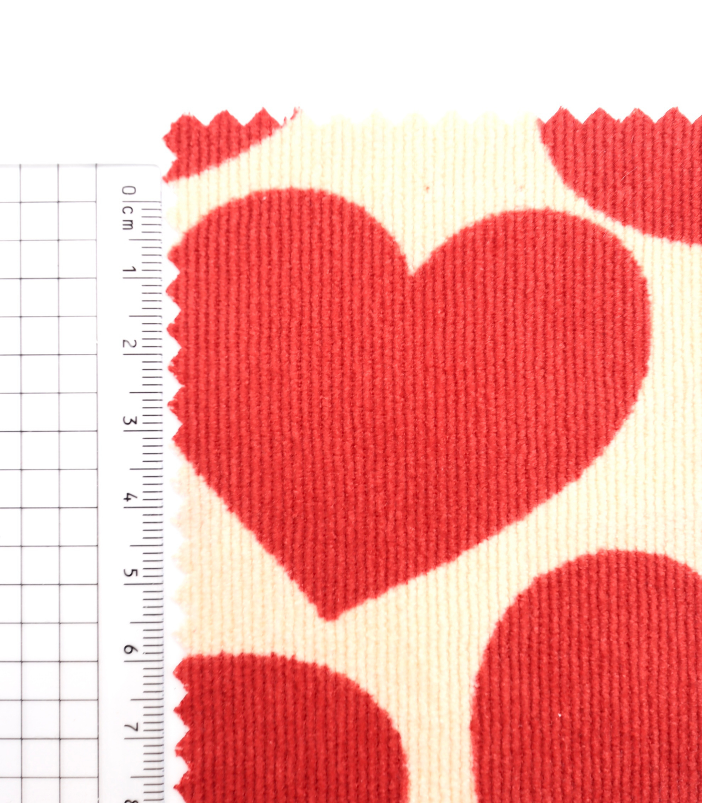 【25SS-018】ビッグハートプリントストレッチコーデュロイ　/0.5ｙあたり=～695円