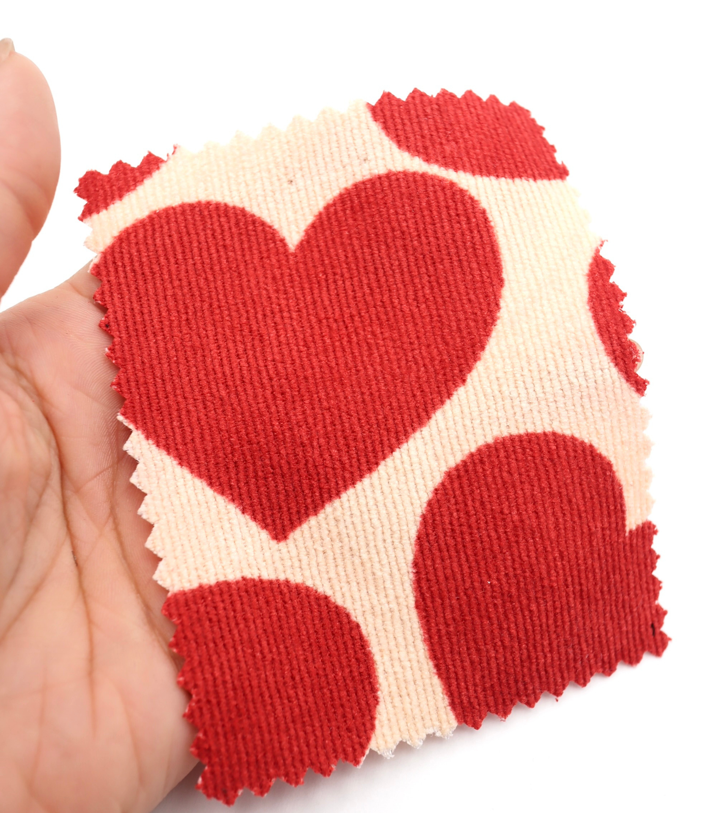 【25SS-018】ビッグハートプリントストレッチコーデュロイ　/0.5ｙあたり=～695円