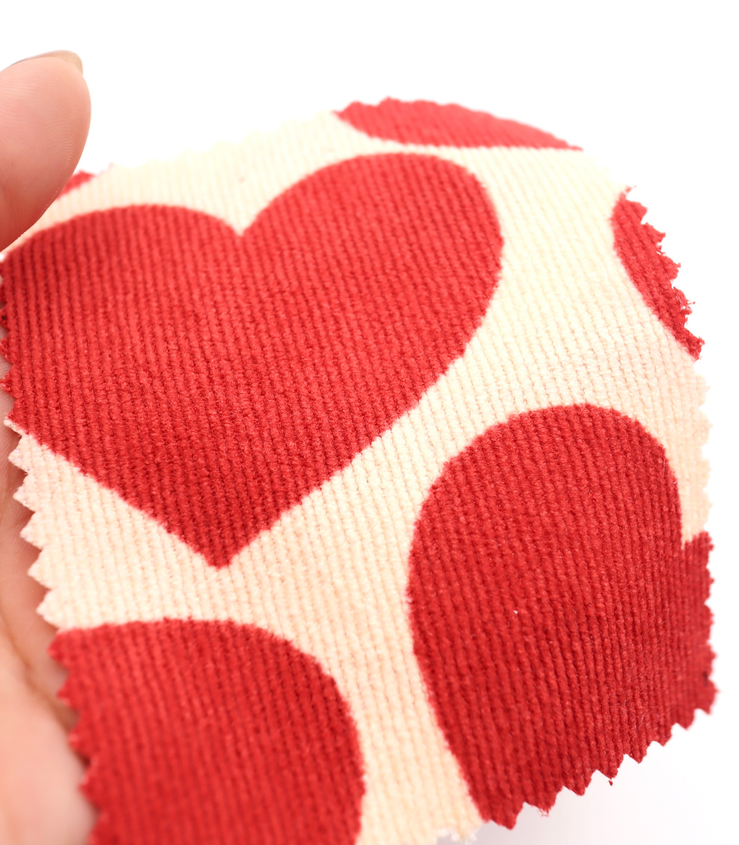 【25SS-018】ビッグハートプリントストレッチコーデュロイ　/0.5ｙあたり=～695円