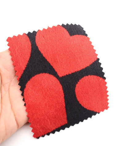 【25SS-018】ビッグハートプリントストレッチコーデュロイ　/0.5ｙあたり=～695円