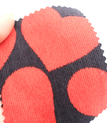 【25SS-018】ビッグハートプリントストレッチコーデュロイ　/0.5ｙあたり=～695円