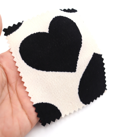 【25SS-018】ビッグハートプリントストレッチコーデュロイ　/0.5ｙあたり=～695円