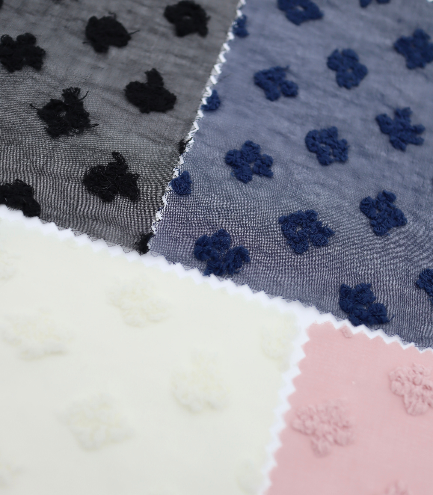 【25SS-377】フリンジフラワージャガードシフォン　/0.5ｙあたり = ～620円