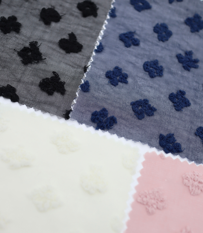 【25SS-377】フリンジフラワージャガードシフォン　/0.5ｙあたり = ～620円