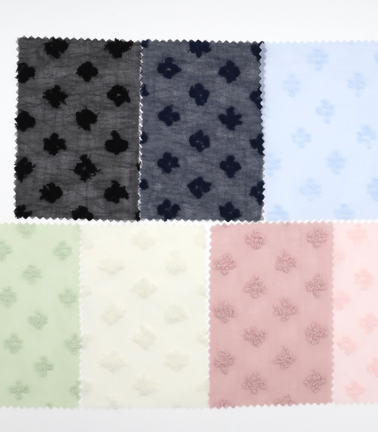 【25SS-377】フリンジフラワージャガードシフォン　/0.5ｙあたり = ～620円