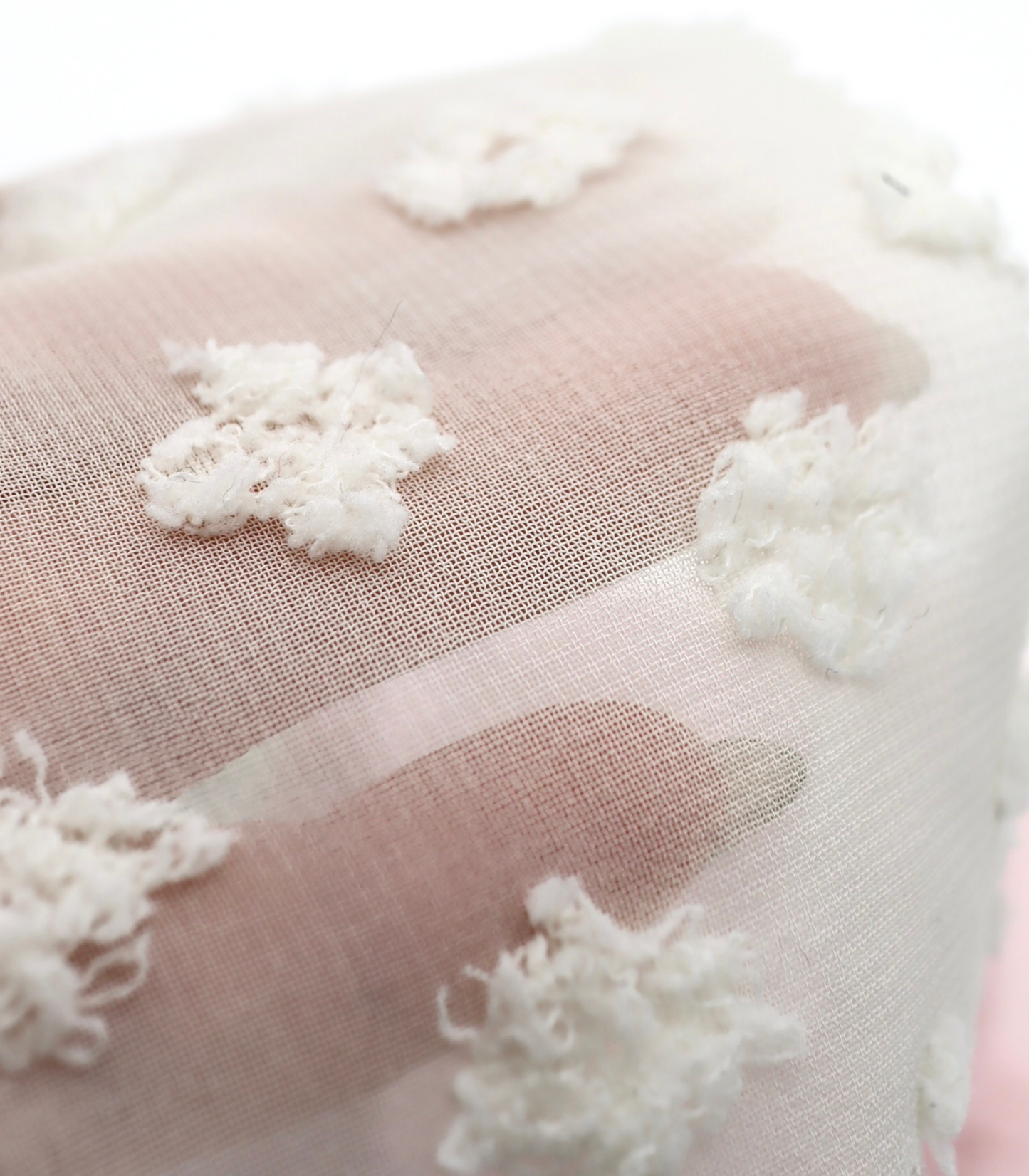 【25SS-377】フリンジフラワージャガードシフォン　/0.5ｙあたり = ～620円