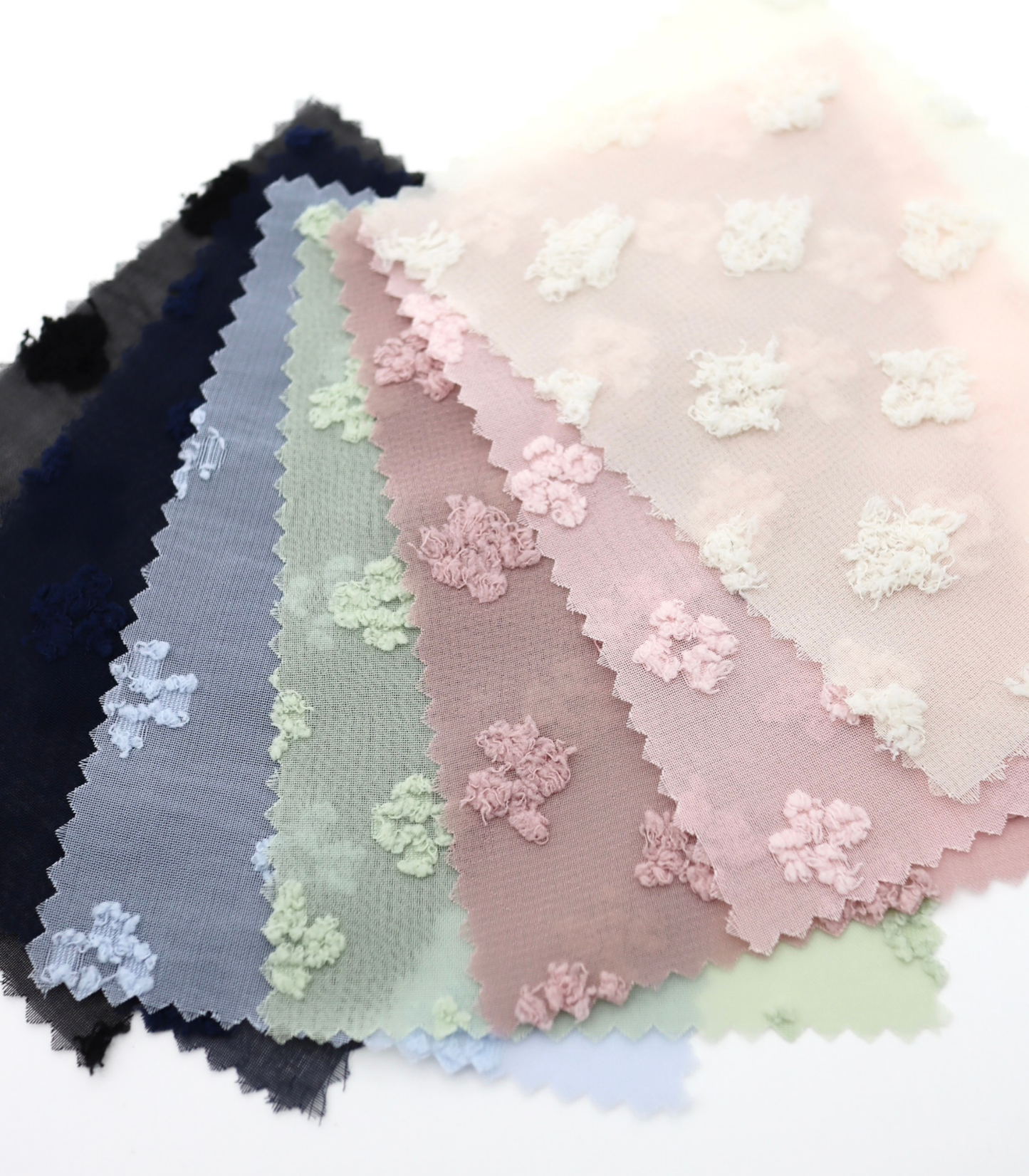 【25SS-377】フリンジフラワージャガードシフォン　/0.5ｙあたり = ～620円