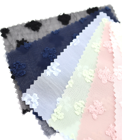 【25SS-377】フリンジフラワージャガードシフォン　/0.5ｙあたり = ～620円