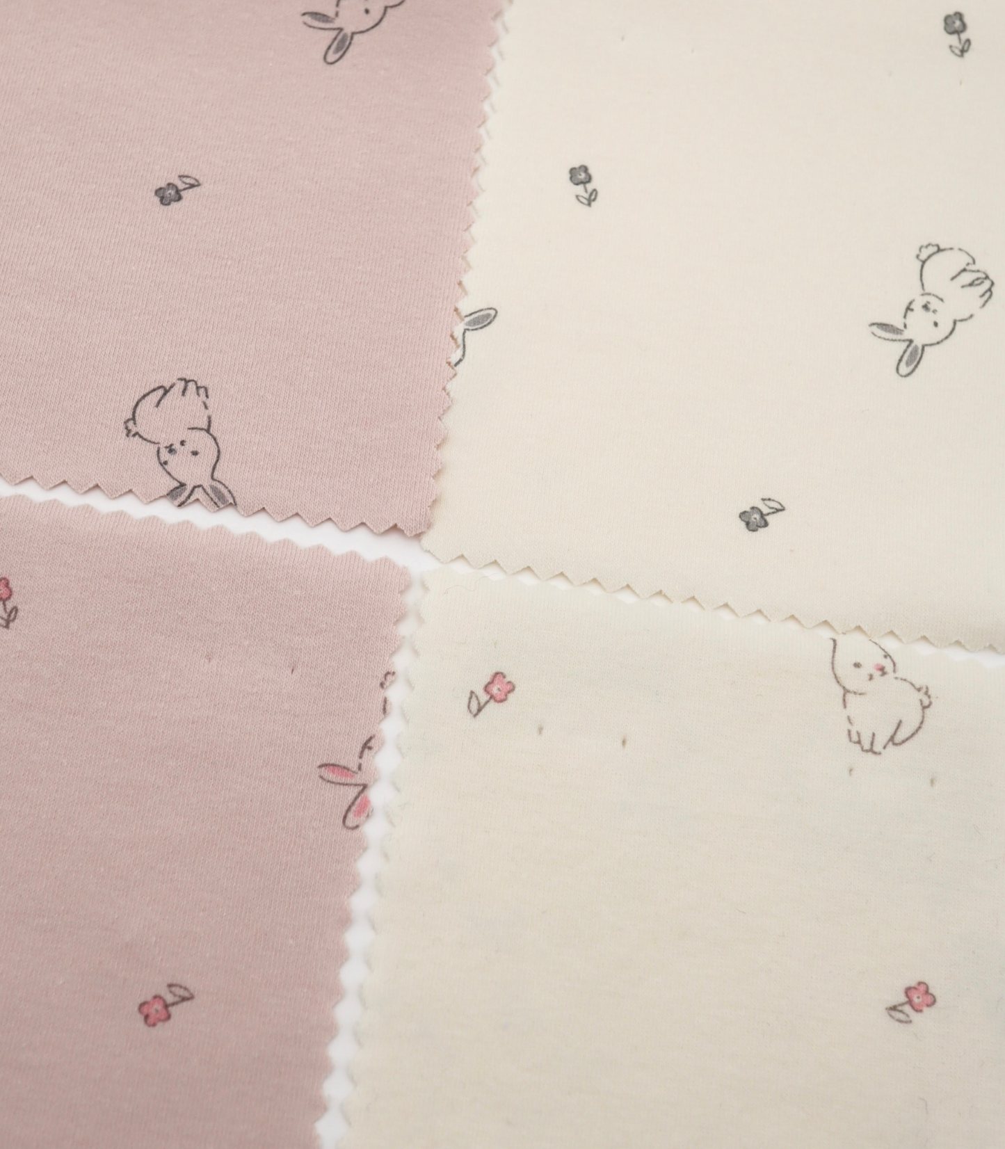 【25SS-203】うさちゃん×フラワープリントフライス　/0.5ｙあたり = ～920円