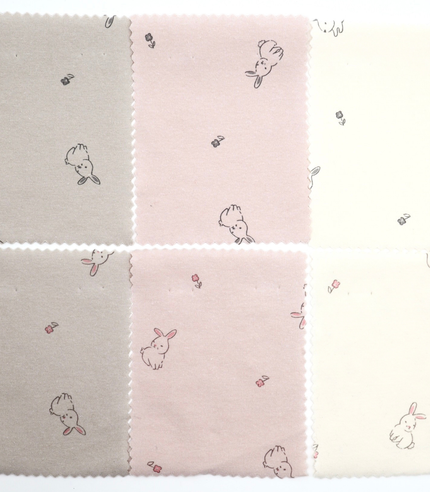 【25SS-203】うさちゃん×フラワープリントフライス　/0.5ｙあたり = ～920円