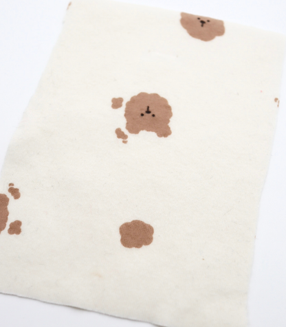 【25SS-201】もこもこくまちゃんプリントフライス　/0.5ｙあたり = ～ 900円