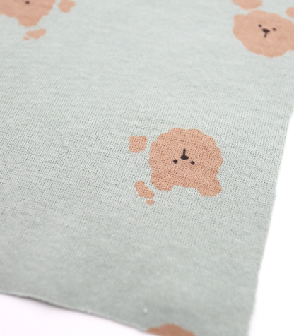 【25SS-201】もこもこくまちゃんプリントフライス　/0.5ｙあたり = ～ 900円