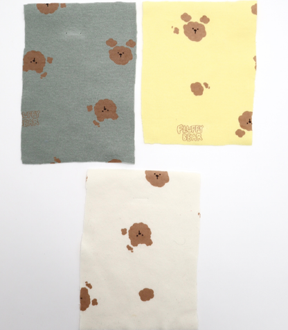 【25SS-201】もこもこくまちゃんプリントフライス　/0.5ｙあたり = ～ 900円