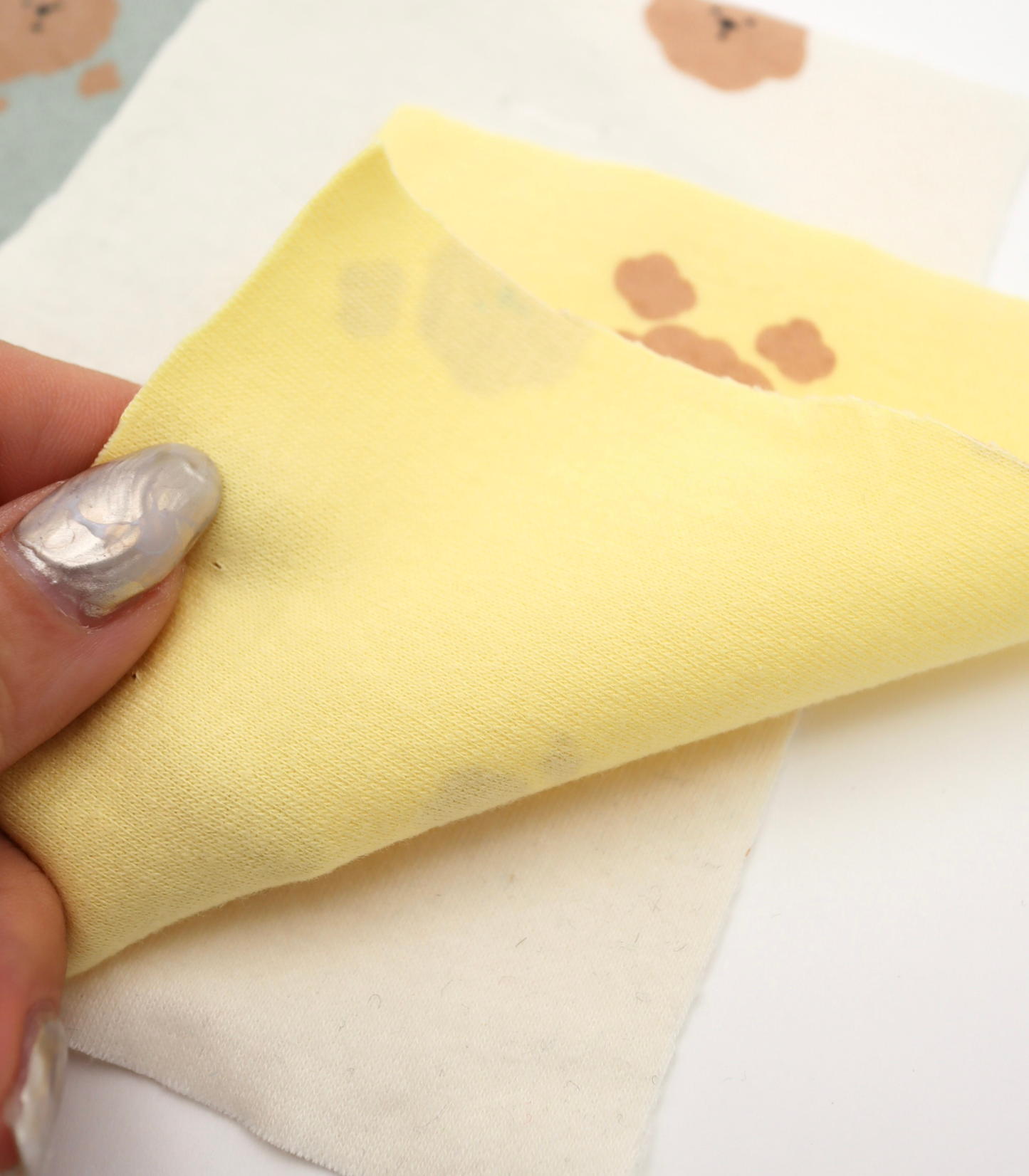 【25SS-201】もこもこくまちゃんプリントフライス　/0.5ｙあたり = ～ 900円