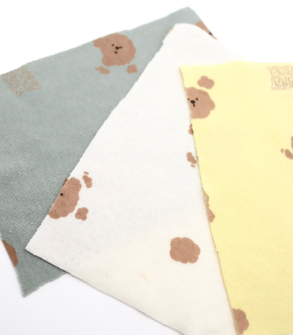 【25SS-201】もこもこくまちゃんプリントフライス　/0.5ｙあたり = ～ 900円