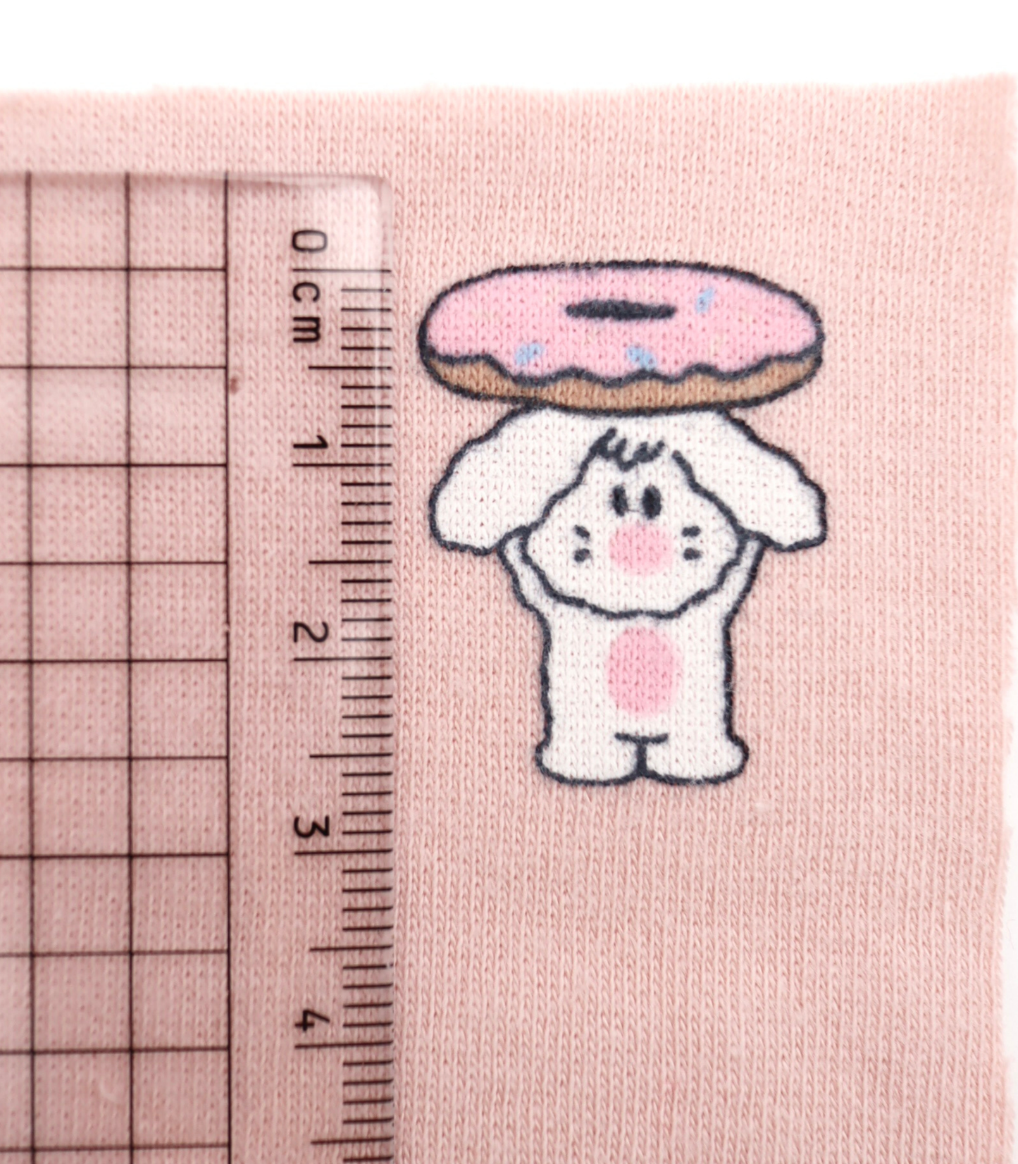 【25SS-202】ドーナッツラバーうさちゃんプリントフライス　/0.5ｙあたり = ～ 900円