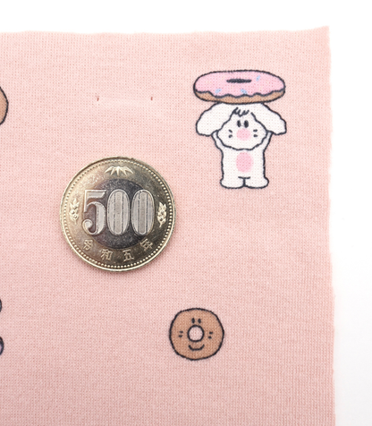 【25SS-202】ドーナッツラバーうさちゃんプリントフライス　/0.5ｙあたり = ～ 900円