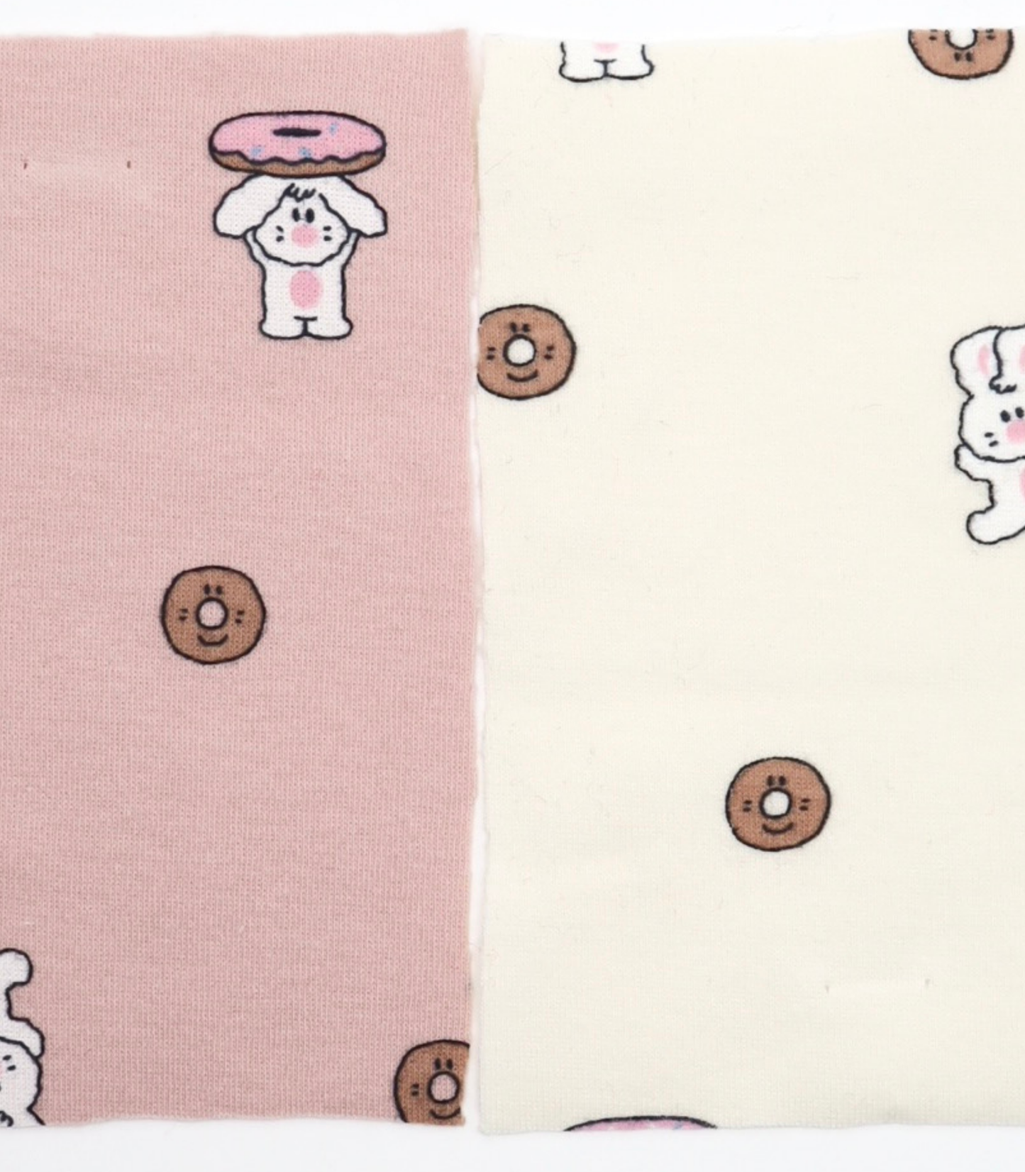 【25SS-202】ドーナッツラバーうさちゃんプリントフライス　/0.5ｙあたり = ～ 900円