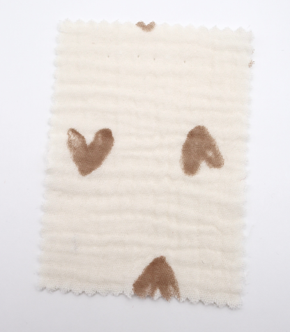 【25SS-038】スケッチ風ハートプリントダブルガーゼ　/0.5ｙあたり=～700円