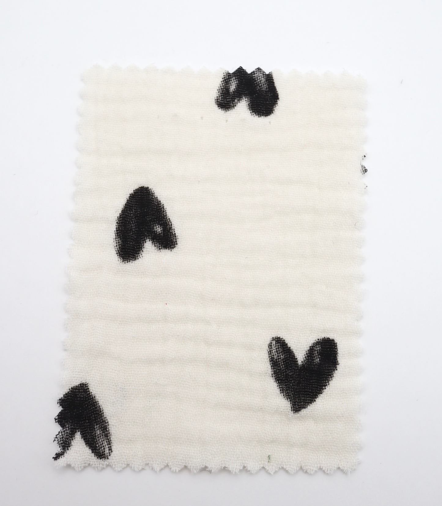 【25SS-038】スケッチ風ハートプリントダブルガーゼ　/0.5ｙあたり=～700円