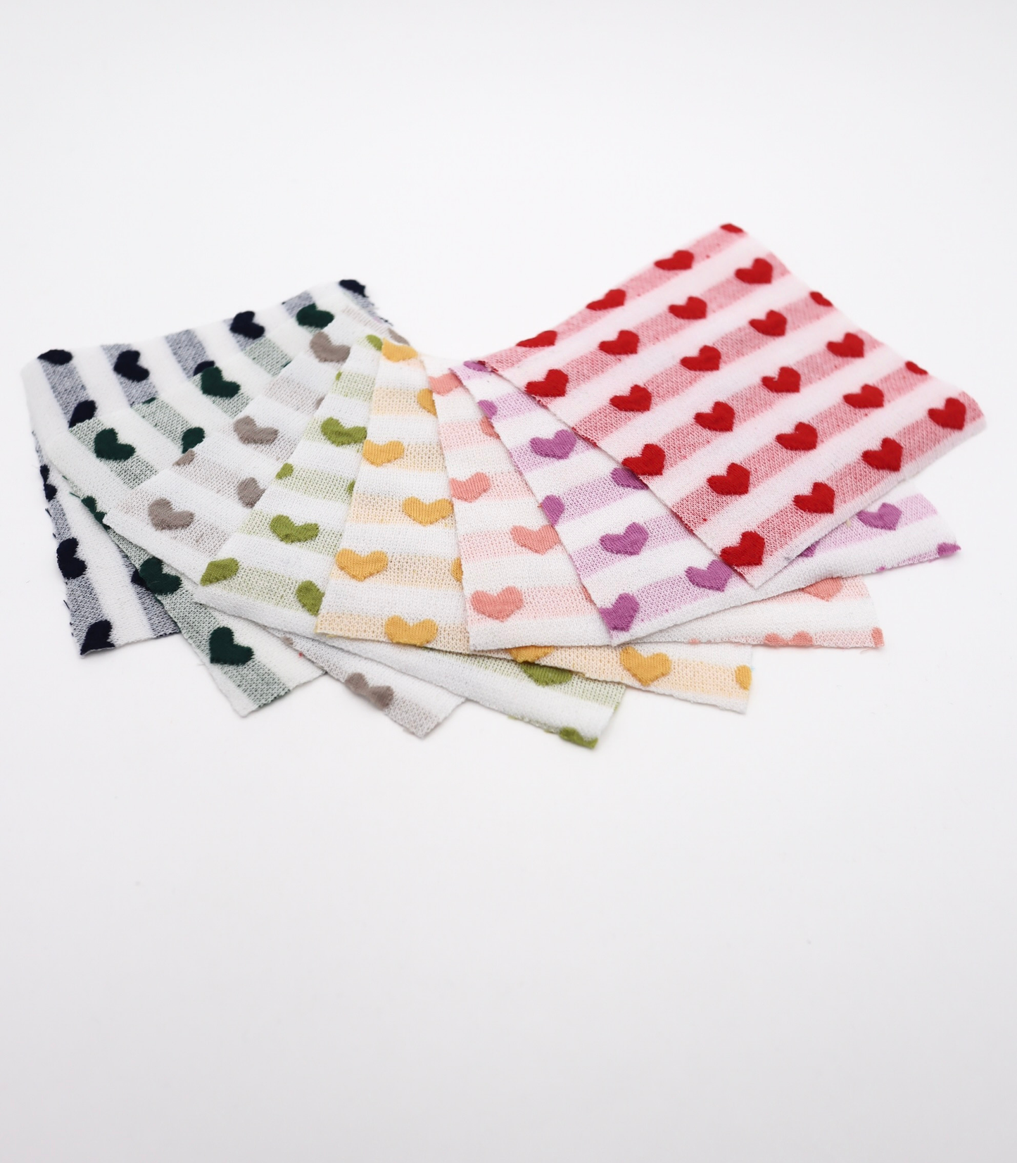 【25SS-031】ぷっくりハートジャガードボーダーニット　/0.5ｙあたり=～1045円