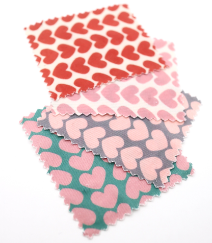 【25SS-019】ハートヘリンボーンプリントコーデュロイ　/0.5ｙあたり=～990円