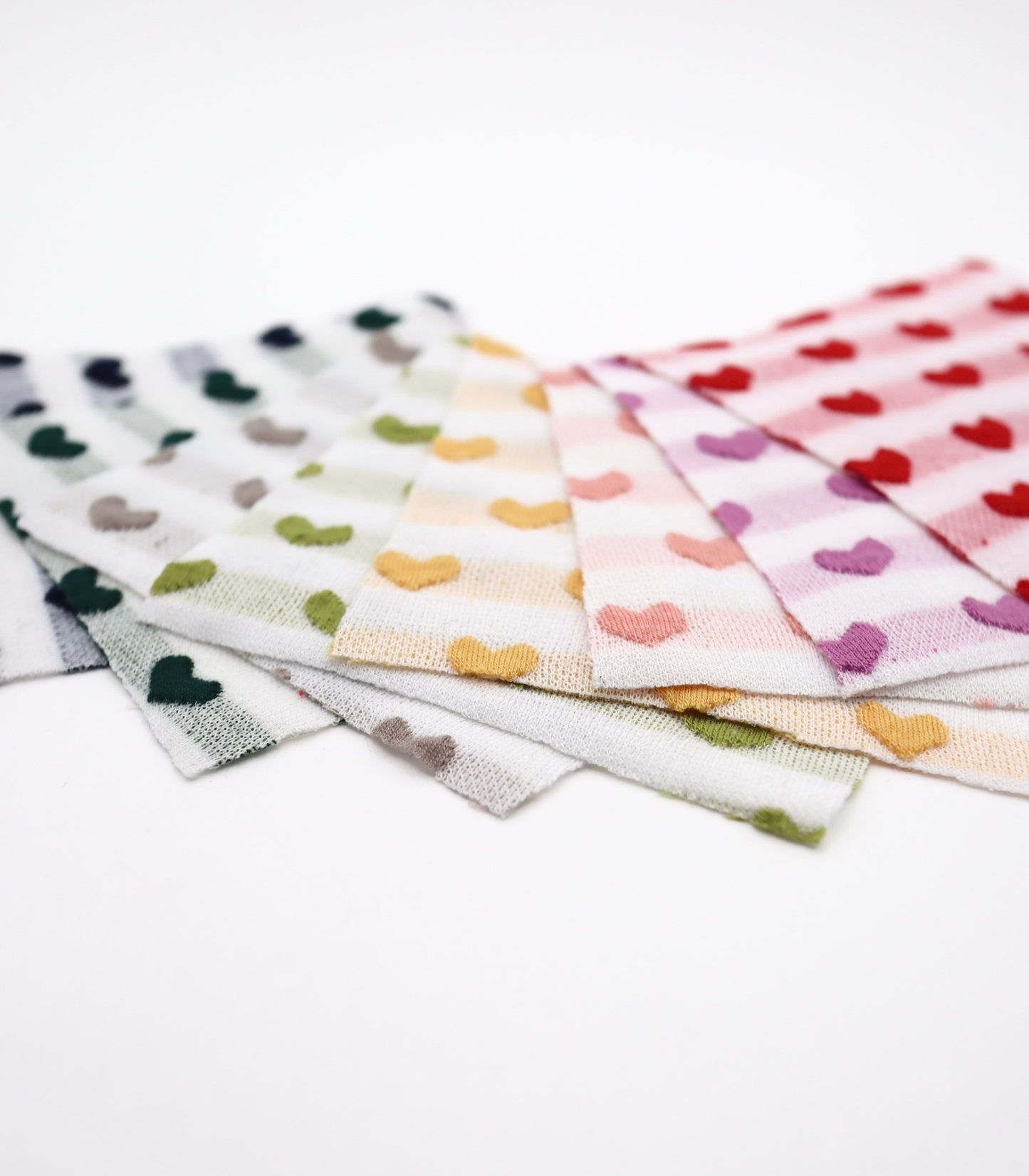 【25SS-031】ぷっくりハートジャガードボーダーニット　/0.5ｙあたり=～1045円