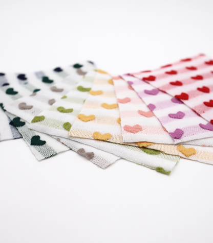 【25SS-031】ぷっくりハートジャガードボーダーニット　/0.5ｙあたり=～1045円